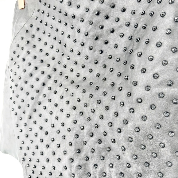 LAMARQUE Studded Leather Mini Skirt Size 4 - Picture 2 of 8